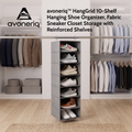avoneriq™ HangGrid 10-Shelf Hanging Shoe Organizer, Fabric Sneaker Closet Storage with Reinforced Shelves